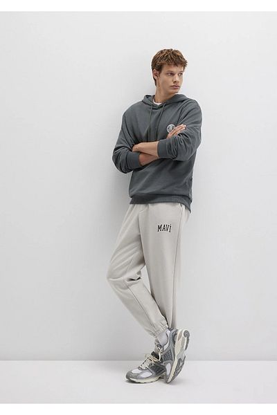 Mavi Logo Printed Gray Sweatpants Loose / Regular Waist / Elastic Leg 0010207-70074