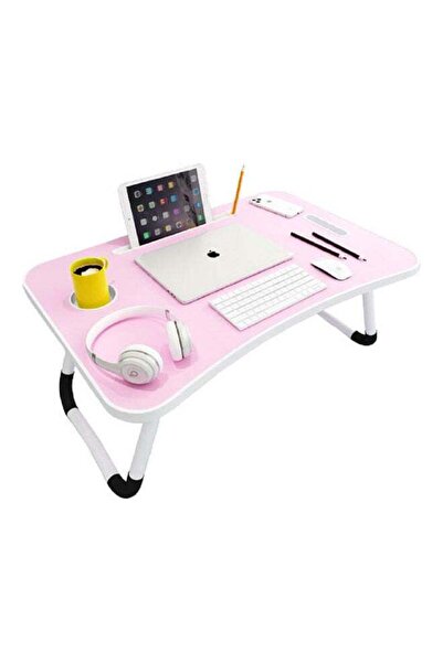 Generic طاولة كمبيوتر محمول قابلة للطي مع حامل أكواب متعدد الألوان 60 × 45 سم