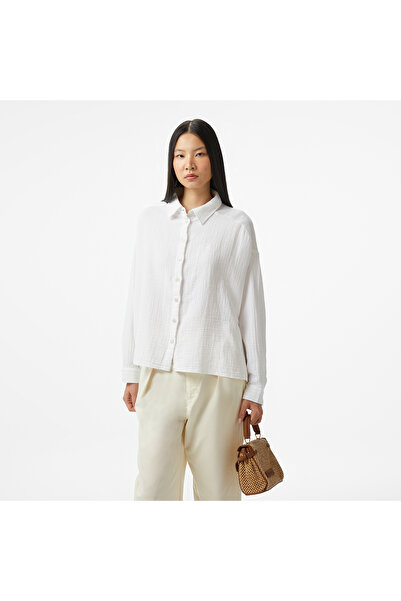 Nautica Kadın Beyaz Oversize Fit Gömlek