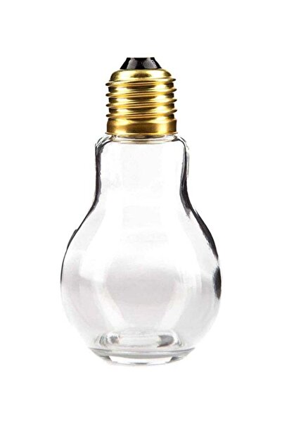 Generic مزهرية على شكل لمبة إضاءة، شفافة/فضية، 12×18 سم