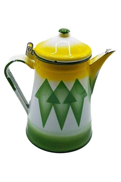 Generic Traditional Dallah Teapot White/Green/Yellow 14cm
