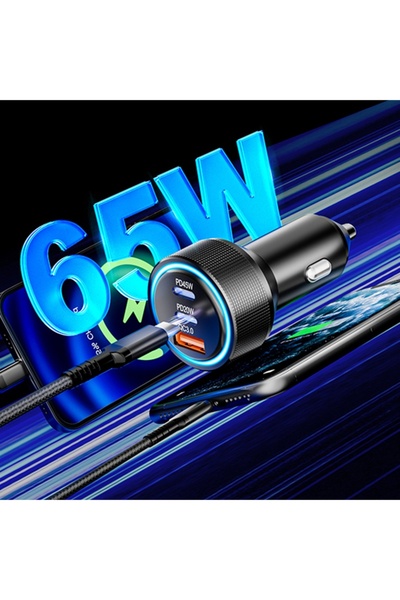 SKYDDAR INNOVATION Φορτιστής Αυτοκινήτου Γρήγορης Φόρτισης Τύπου-C 60W, USB, Φώτα LED, Αλουμίνιο, DriveBoost, σετ αυτοκόλλητων, Ασημί