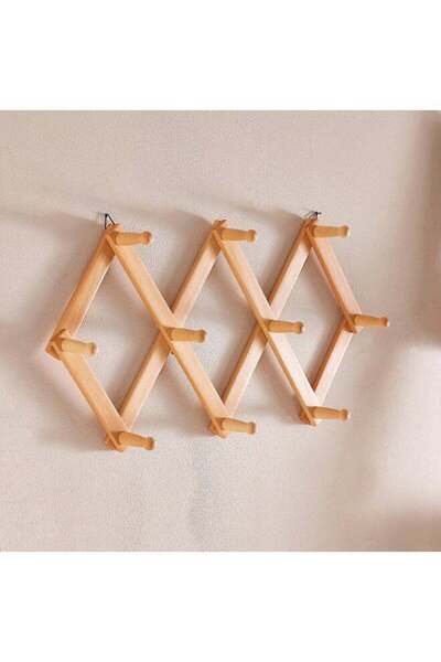 Home Box Forest Stretchable Wooden Wall Hanger Beige 7.5x33cm