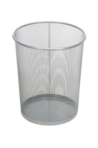 Hometime Home Time Portable Waste Paper Trash Can Basket Silver 17.5 x 23.5cm