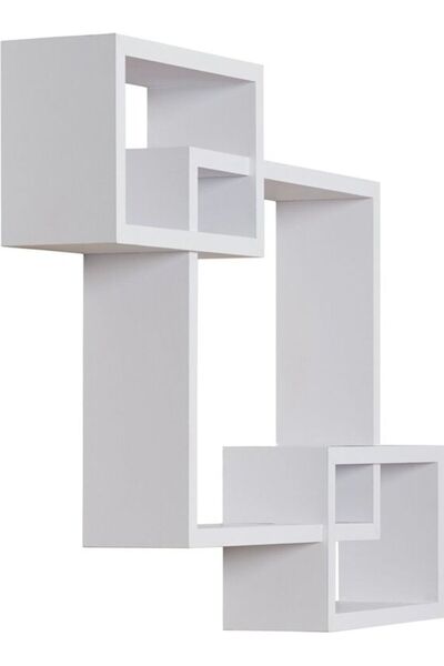 Roman Gifts أرفف عائمة متقاطعة باللون الأبيض 72x43x9 سم