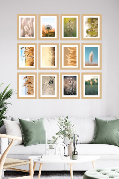 woodsia Set de pictură din lemn MDF cu aspect cadru, 12 piese SET1006