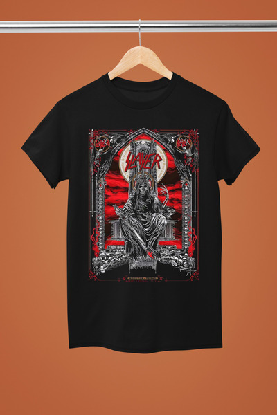 MAGORS SLAYER TRUPA ROCK TSHIRT IMPRIMAT DIN BUMBAC Mâneci scurte