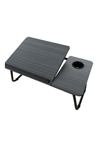 Generic مكتب كمبيوتر محمول قابل للطي أسود 55x25x32 سم