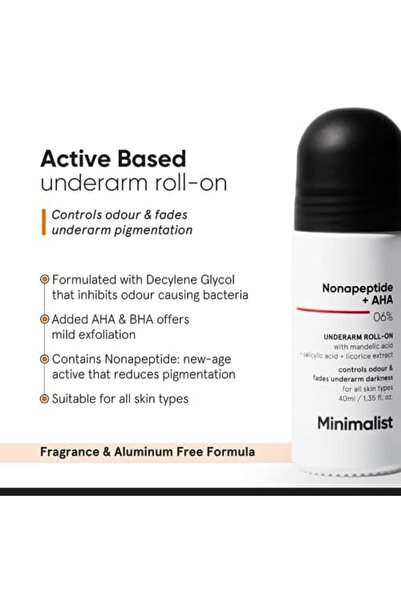 Minimalist Underarm Roll On Deodorant with Nonapeptide + AHA BHA 06%