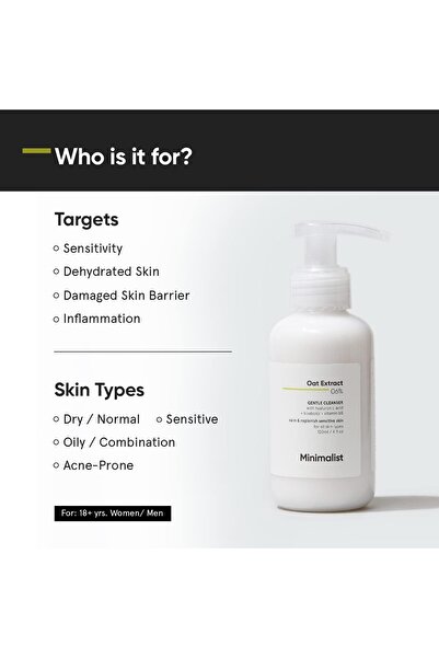 Minimalist Gentle Cleanser 6% Oat Extract For Sensitive Skin | Hydrating | Sulphate Free | Non-Dryin