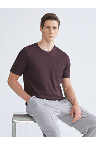 LC Waikiki Tricou pentru bărbați Plum guler rotund