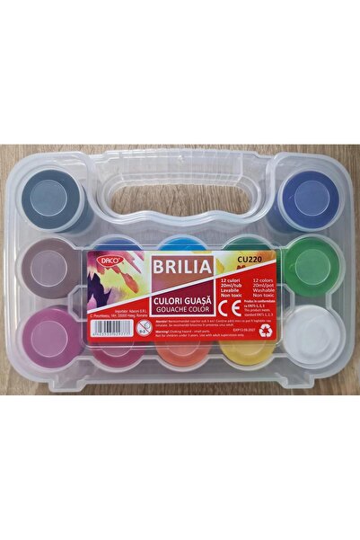 Daco Acuarele Guase 12 culori Brilia CU220