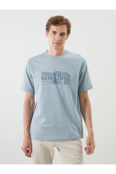 LC Waikiki RMZ GİYİM FARKIYA تي شيرت رجالي من القطن الممشط مطبوع عليه ياقة روبا