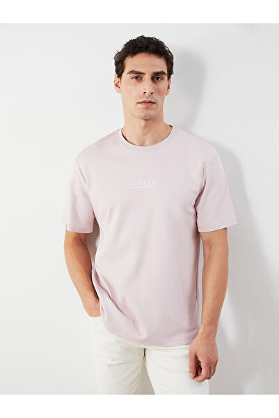 LC Waikiki Tricou pentru bărbați cu imprimeu roz, cu gât tip crew neck