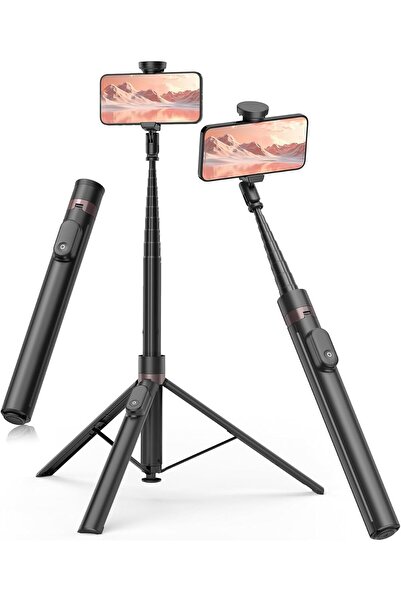 Toneof عصا سيلفي ثلاثية القوائم أوتوماتيكية للهاتف، حامل ثلاثي القوائم يفتح تلقائيًا مع جهاز تحكم عن بعد مغناطيسي قابل لإعادة الشحن،