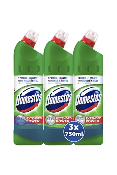 Domestos Pachet de curățare dezinfectant cu pin, 3 x 750 ml