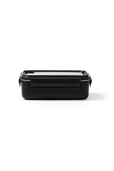4desire.ro Lunch Box PP, Transparent Lid, Capacity 1.3 Liters, 2 Compartments, Black