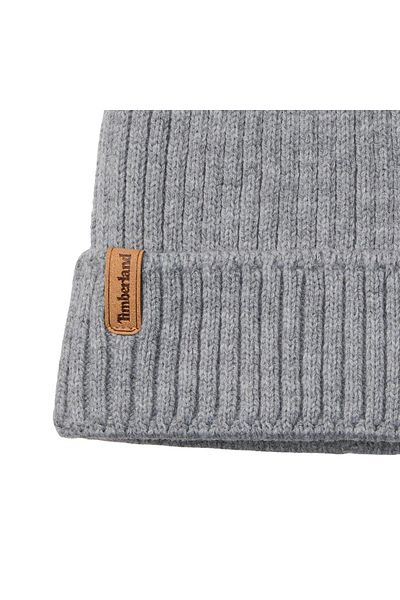 Timberland B0A66520521-R Rib Knit Beanie Men's Gray