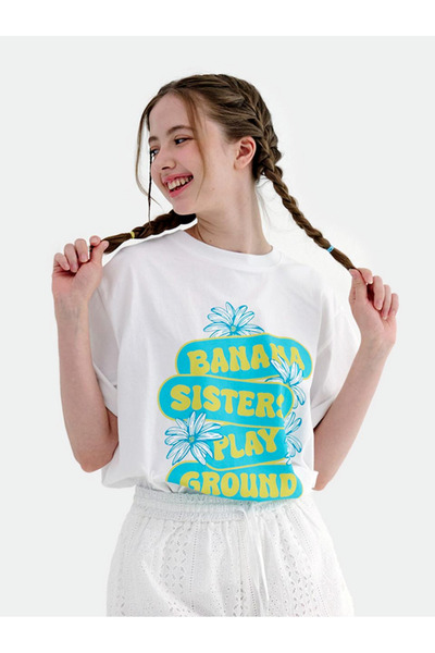 JANSO GROUP -Banana Sister Printed Cotton Oversize T-Shirt Big Size
