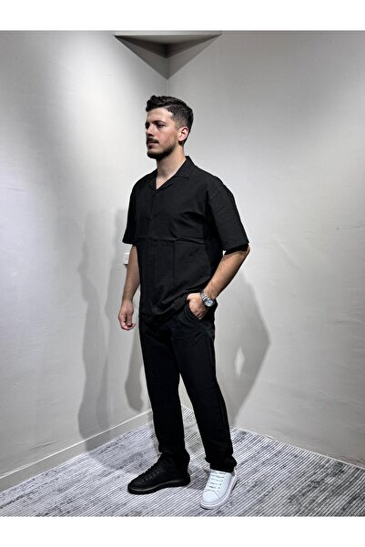 blayn jeans Shirt Pants Men's Linen Suit Oversize Fit