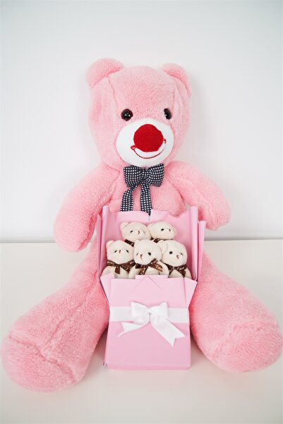 speswear Dev Ayı 90 cm ve Ayıcık Buket’i Sevgiliye Hediye Peluş Ayı