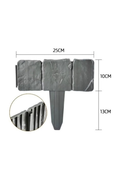 SGTT Set of 10 decorative borders for garden boundaries, stone imitation, 25x23 cm, length 2.5 m