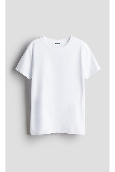 Darkia تي شيرت أساسي غير مطبوع من القماش الأبيض المخصص للأطفال للجنسين