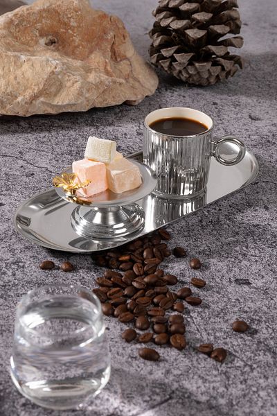 NEWTREND Züccaciye Large (23 cm) Boat Oval Silver Stainless Steel Snack Plate Sauce Dish Steel Plate