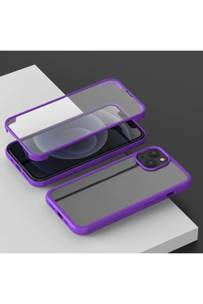 noktaks Compatible for iPhone 13 Pro - Case 360 Front Back Full Protection Cover with Self Screen Protector - Purple