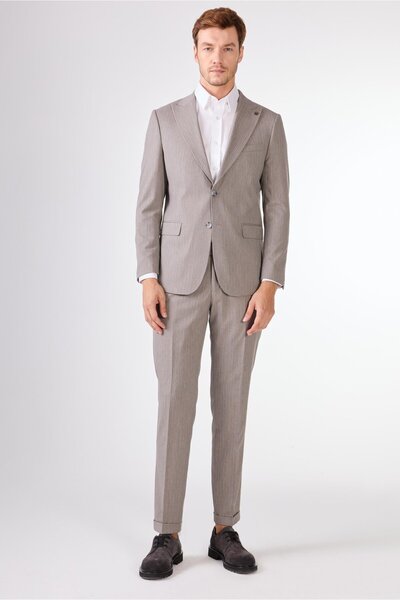 Dufy Mink Straight Men's Suit - Slim Fit
