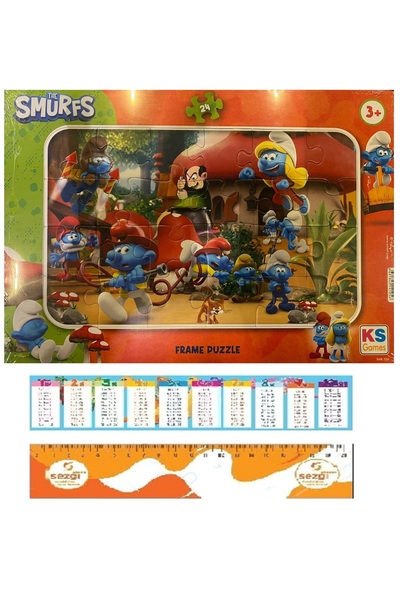 Ks Games The Sumurfs/Şirinler Frame Puzzle/Yapboz 24 Parça 3+ Yaş ve Sezgi St...