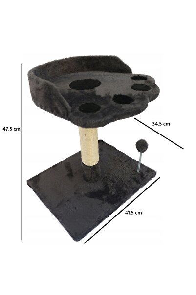 zola Cat play set, 2 levels, MDF, jute, 41.5 x 34.5 x 47.5 cm, dark grey