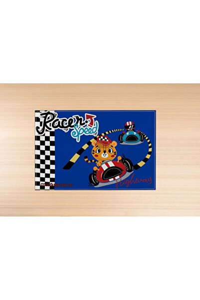 Razz Moda غطاء غداء ملون بنمط سباق للأولاد