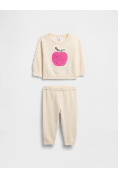 GAP Bebek Krem Grafik Kazak Seti