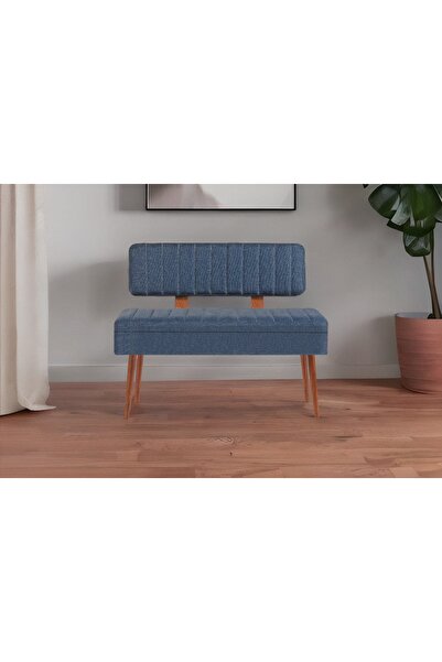 Vivense VİNA KUMAŞLI SANDIKLI BANK, CEVİZ LACİVERT 1048