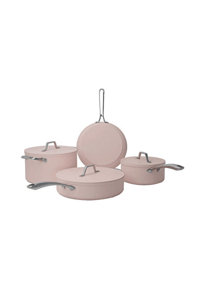 CIARRA set de vase de gătit, aluminiu, 4 piese, Sakura Candy, roz pastel