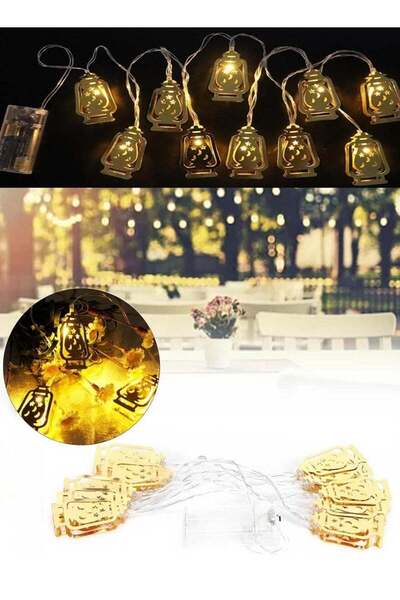 Arma سلسلة من المصابيح الذهبية على شكل فانوس صغير لتزيين حديقة الفناء، مناسبة لـ