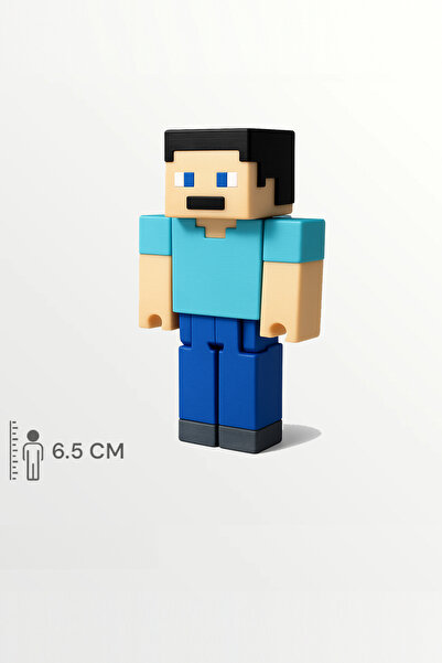 FigürDizayn Minecraft Steve Hareketli Eklemli Figür