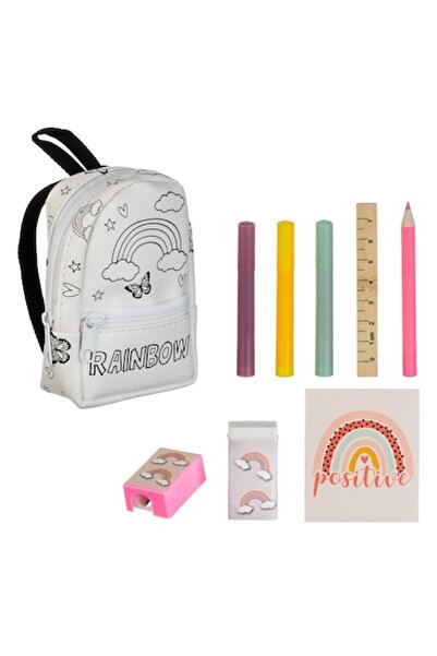 OEM Set Scolar, Mini Rucsac, 8 Piese, Multicolor, 7.5x3x10cm