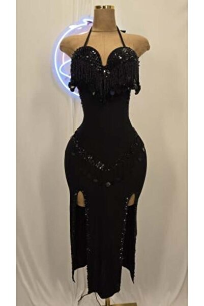 Sharqi Vibes Egyptian Belly Dance Costume - Free Size - Black