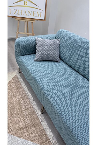 uzhanem 3+3+1+1 Streç Lastikli Esnek Yıkanabilir Jakarlı Koltuk Örtüsü Takımı – tuğla Desen Koltuk Kılıfı