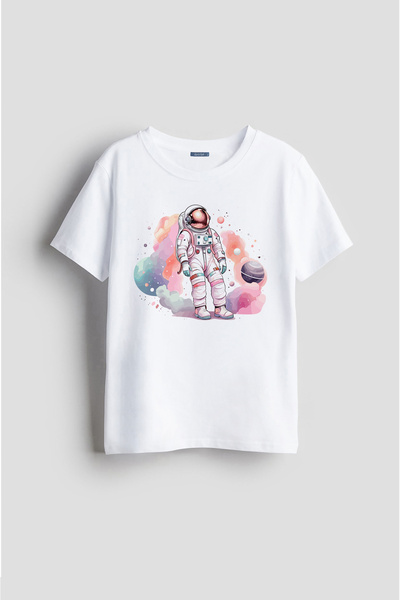 Darkia تي شيرت للأطفال مطبوع عليه رسم نمط جالاكسي كواكب الفضاء لرائد الفضاء ب...