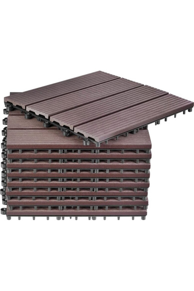 SGTT Set de 9 plăci de pardoseală pentru grădină din plastic rezistent, 31x31...