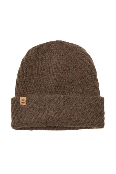 Timberland B0A65Cpbk01-R Diagonal Stitch Beanie Women's Coffee