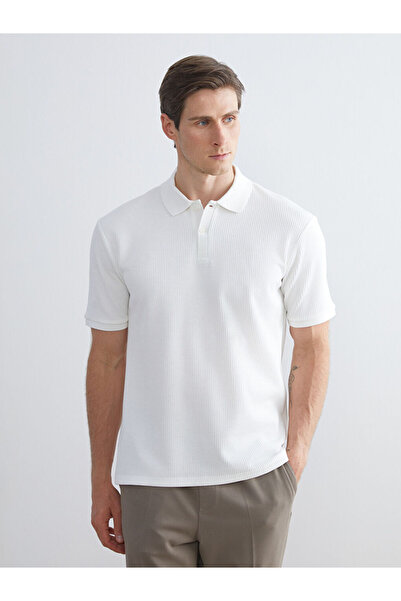 LC Waikiki Ecru Polo Neck Men's T-Shirt