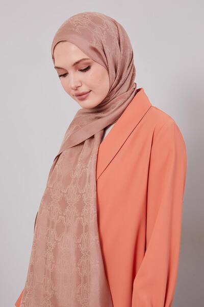Levidor Salmon Tuğra Pattern Grazia Shawl