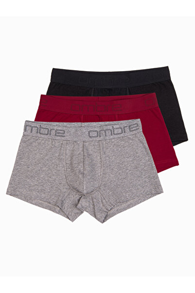 OMBRE Herren-Boxershorts aus Baumwolle mit Logo – 3er-Pack Mix V3 OM-UNBO-0105