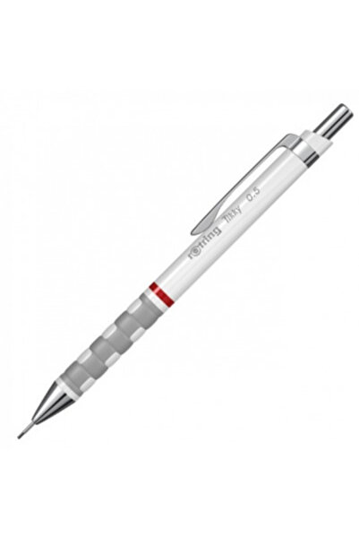 Rotring Creion mecanic Tikky III, material plastic, culoare alb, mină de 0,5 mm, cu radieră
