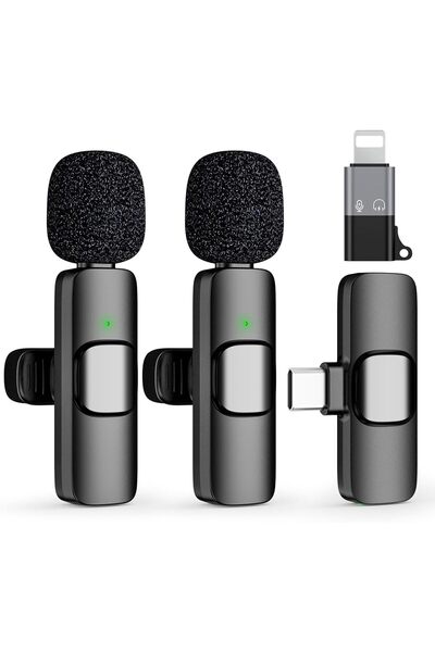 Generic Delieu Type C Mini Wireless Lavalier Microphone for iPhone 15, iOS and Android Devices - Noise Reduc