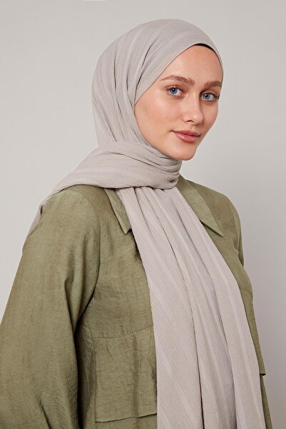 Levidor Gri Kendinden Dokulu Natural Line Şal